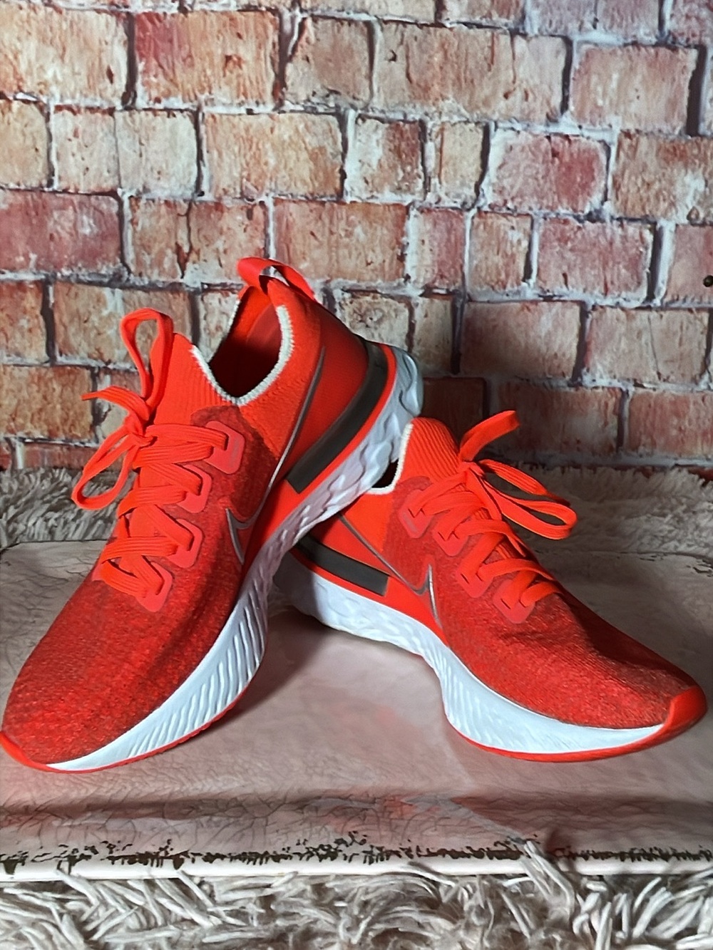 Nike Women’s Neon Orange Lace-Up Running Shoes